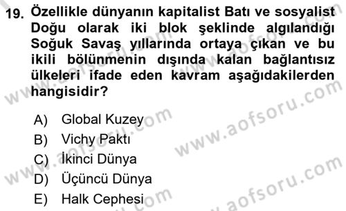İnsan Hakları ve Demokratikleşme Süreci Dersi 2022 - 2023 Yılı Yaz Okulu Sınav Soruları 19. Soru