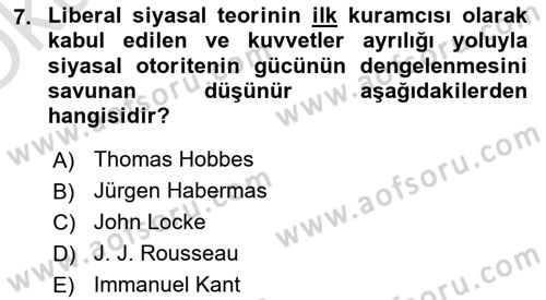 İnsan Hakları ve Demokratikleşme Süreci Dersi 2022 - 2023 Yılı Yaz Okulu Sınav Soruları 7. Soru