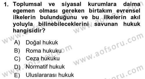 İnsan Hakları ve Demokratikleşme Süreci Dersi 2023 - 2024 Yılı (Vize) Ara Sınav Soruları 1. Soru