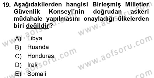 İnsan Hakları ve Demokratikleşme Süreci Dersi 2023 - 2024 Yılı (Vize) Ara Sınav Soruları 19. Soru