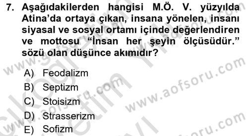 İnsan Hakları ve Demokratikleşme Süreci Dersi 2023 - 2024 Yılı Yaz Okulu Sınav Soruları 7. Soru