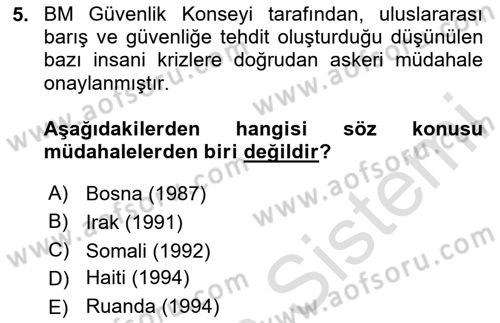 İnsan Hakları ve Demokratikleşme Süreci Dersi 2024 - 2025 Yılı (Vize) Ara Sınav Soruları 5. Soru
