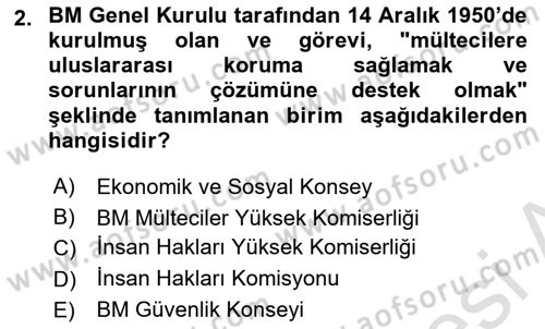 İnsan Hakları ve Demokratikleşme Süreci Dersi 2024 - 2025 Yılı (Final) Dönem Sonu Sınav Soruları 2. Soru