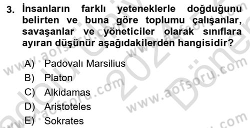 İnsan Hakları ve Demokratikleşme Süreci Dersi 2024 - 2025 Yılı (Final) Dönem Sonu Sınav Soruları 3. Soru