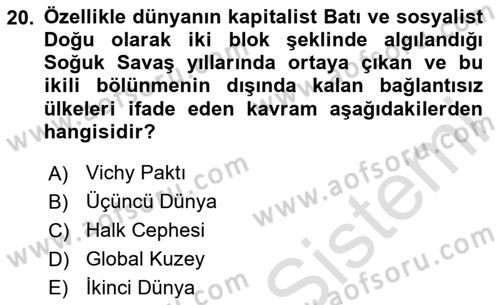 İnsan Hakları ve Demokratikleşme Süreci Dersi 2024 - 2025 Yılı Yaz Okulu Sınav Soruları 20. Soru