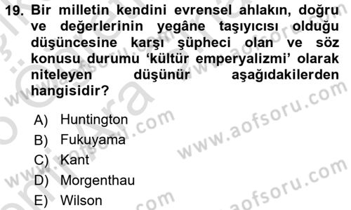 İnsan Hakları ve Demokratikleşme Süreci Dersi 2025 - 2026 Yılı (Vize) Ara Sınav Soruları 19. Soru