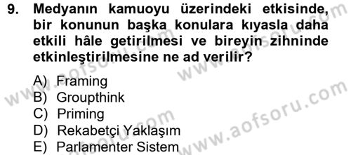 Diş Politika Analizi Dersi 2012 - 2013 Yılı (Vize) Ara Sınav Soruları 9. Soru