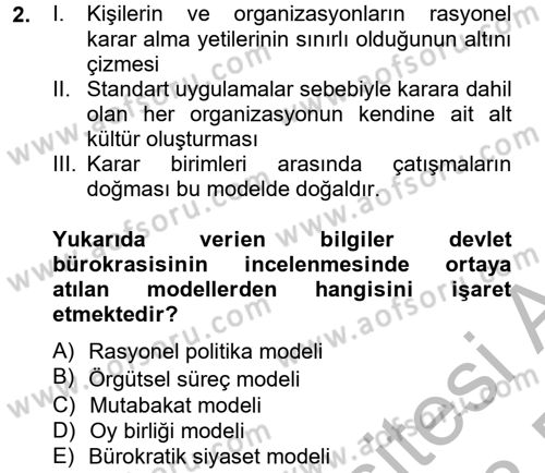 Diş Politika Analizi Dersi 2012 - 2013 Yılı (Final) Dönem Sonu Sınav Soruları 2. Soru