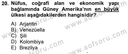Diş Politika Analizi Dersi 2012 - 2013 Yılı (Final) Dönem Sonu Sınav Soruları 20. Soru