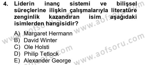 Diş Politika Analizi Dersi 2012 - 2013 Yılı (Final) Dönem Sonu Sınav Soruları 4. Soru