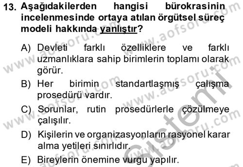 Diş Politika Analizi Dersi 2013 - 2014 Yılı (Vize) Ara Sınav Soruları 13. Soru
