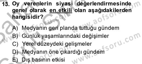 Diş Politika Analizi Dersi 2013 - 2014 Yılı (Final) Dönem Sonu Sınav Soruları 13. Soru