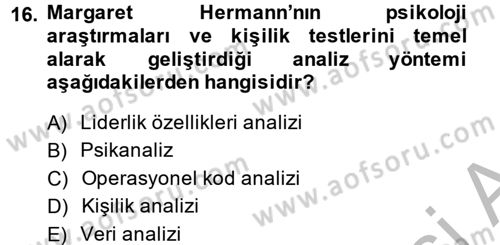 Diş Politika Analizi Dersi 2013 - 2014 Yılı (Final) Dönem Sonu Sınav Soruları 16. Soru