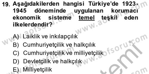 Diş Politika Analizi Dersi 2013 - 2014 Yılı (Final) Dönem Sonu Sınav Soruları 19. Soru