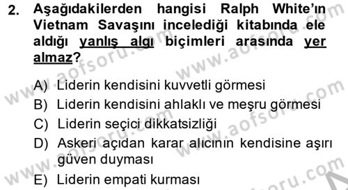 Diş Politika Analizi Dersi 2013 - 2014 Yılı (Final) Dönem Sonu Sınav Soruları 2. Soru