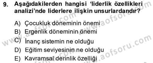 Diş Politika Analizi Dersi 2013 - 2014 Yılı (Final) Dönem Sonu Sınav Soruları 9. Soru