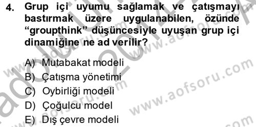 Diş Politika Analizi Dersi 2014 - 2015 Yılı (Vize) Ara Sınavı 4. Soru