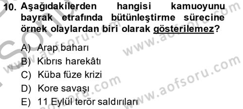 Diş Politika Analizi Dersi 2014 - 2015 Yılı (Final) Dönem Sonu Sınav Soruları 10. Soru