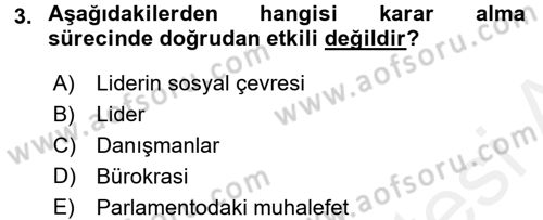 Diş Politika Analizi Dersi 2015 - 2016 Yılı (Vize) Ara Sınav Soruları 3. Soru
