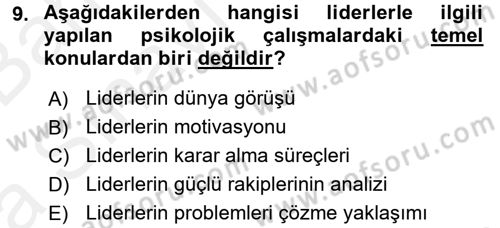 Diş Politika Analizi Dersi 2015 - 2016 Yılı (Vize) Ara Sınav Soruları 9. Soru