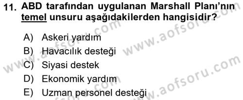Diş Politika Analizi Dersi 2015 - 2016 Yılı (Final) Dönem Sonu Sınav Soruları 11. Soru