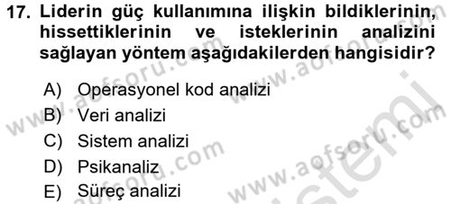 Diş Politika Analizi Dersi 2015 - 2016 Yılı (Final) Dönem Sonu Sınav Soruları 17. Soru