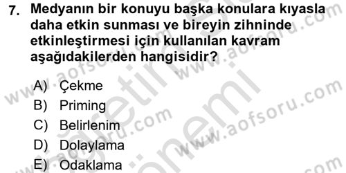 Diş Politika Analizi Dersi 2015 - 2016 Yılı (Final) Dönem Sonu Sınav Soruları 7. Soru