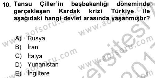 Diş Politika Analizi Dersi 2016 - 2017 Yılı 3 Ders Sınav Soruları 10. Soru