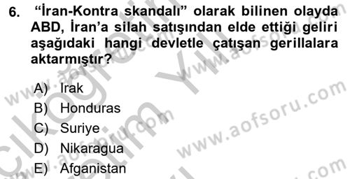 Diş Politika Analizi Dersi 2016 - 2017 Yılı 3 Ders Sınav Soruları 6. Soru