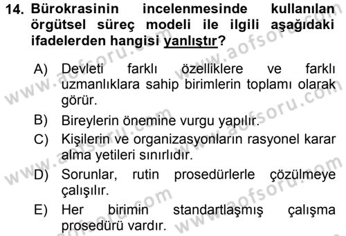 Diş Politika Analizi Dersi 2016 - 2017 Yılı (Vize) Ara Sınav Soruları 14. Soru