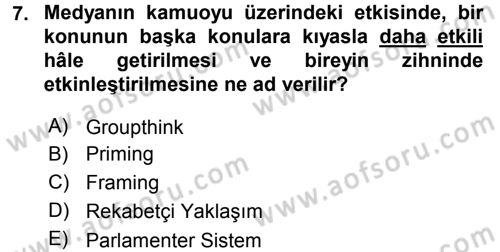 Diş Politika Analizi Dersi 2016 - 2017 Yılı (Vize) Ara Sınav Soruları 7. Soru