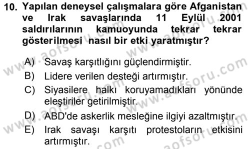 Diş Politika Analizi Dersi 2016 - 2017 Yılı (Final) Dönem Sonu Sınav Soruları 10. Soru