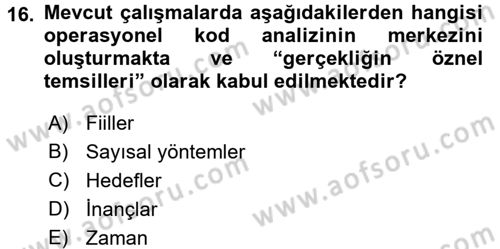 Diş Politika Analizi Dersi 2017 - 2018 Yılı 3 Ders Sınav Soruları 16. Soru