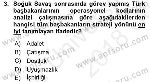 Diş Politika Analizi Dersi 2017 - 2018 Yılı 3 Ders Sınav Soruları 3. Soru