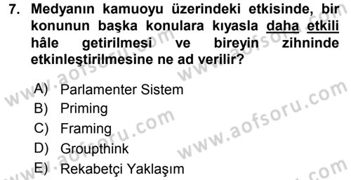 Diş Politika Analizi Dersi 2017 - 2018 Yılı 3 Ders Sınav Soruları 7. Soru