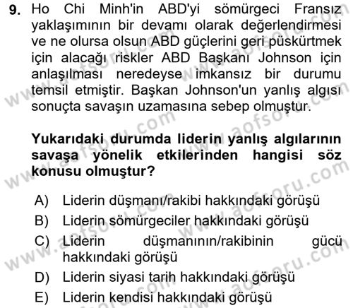 Diş Politika Analizi Dersi 2017 - 2018 Yılı (Vize) Ara Sınav Soruları 9. Soru
