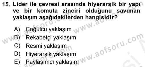 Diş Politika Analizi Dersi 2018 - 2019 Yılı (Vize) Ara Sınav Soruları 15. Soru