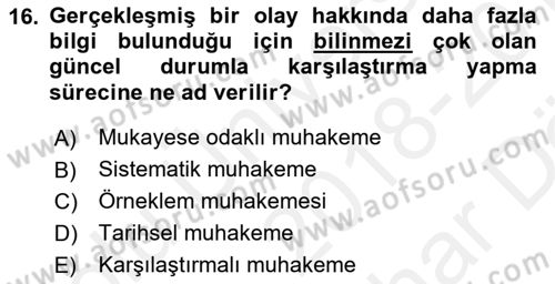 Diş Politika Analizi Dersi 2018 - 2019 Yılı (Vize) Ara Sınav Soruları 16. Soru