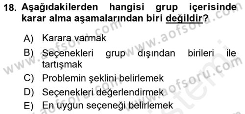 Diş Politika Analizi Dersi 2018 - 2019 Yılı (Vize) Ara Sınav Soruları 18. Soru
