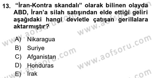 Diş Politika Analizi Dersi 2018 - 2019 Yılı Yaz Okulu Sınav Soruları 13. Soru