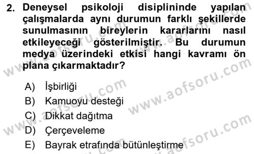 Diş Politika Analizi Dersi 2020 - 2021 Yılı Yaz Okulu Sınav Soruları 2. Soru