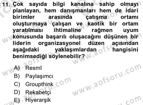 Diş Politika Analizi Dersi 2021 - 2022 Yılı (Vize) Ara Sınav Soruları 11. Soru