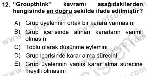 Diş Politika Analizi Dersi 2021 - 2022 Yılı (Vize) Ara Sınav Soruları 12. Soru