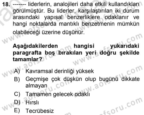Diş Politika Analizi Dersi 2021 - 2022 Yılı (Vize) Ara Sınav Soruları 18. Soru