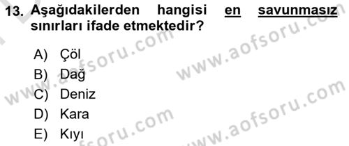 Diş Politika Analizi Dersi 2021 - 2022 Yılı (Final) Dönem Sonu Sınav Soruları 13. Soru
