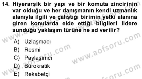 Diş Politika Analizi Dersi 2021 - 2022 Yılı (Final) Dönem Sonu Sınav Soruları 14. Soru