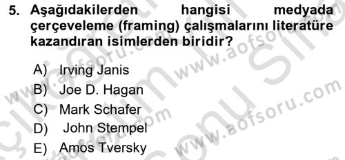 Diş Politika Analizi Dersi 2021 - 2022 Yılı (Final) Dönem Sonu Sınav Soruları 5. Soru