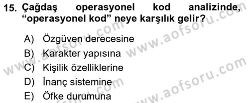 Diş Politika Analizi Dersi 2021 - 2022 Yılı Yaz Okulu Sınav Soruları 15. Soru
