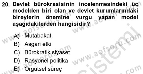 Diş Politika Analizi Dersi 2021 - 2022 Yılı Yaz Okulu Sınav Soruları 20. Soru