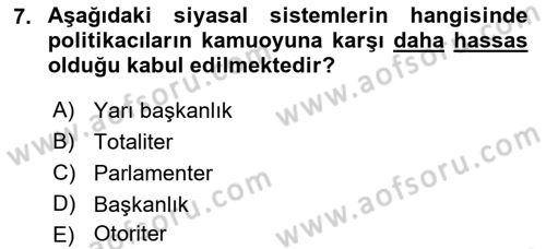 Diş Politika Analizi Dersi 2021 - 2022 Yılı Yaz Okulu Sınav Soruları 7. Soru